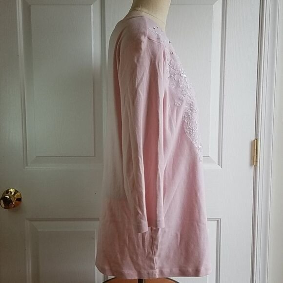 St John's Bay Pink Shirt Top Embellished Long Sleeve Women's WOMAN'S Extra Large - Picture 4 of 11